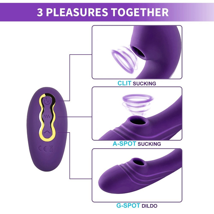 Women's Double - Suction Quick - Thrust Vibrator - extra detail view