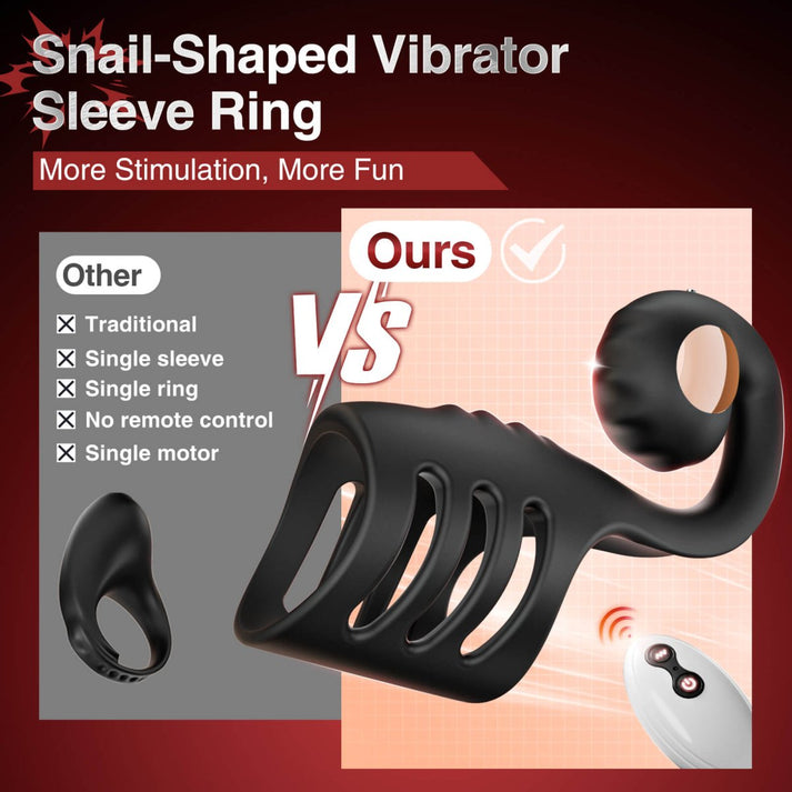 Case|multi Stimulation Snail - Shaped Penis Sleeve Ring - product detail image