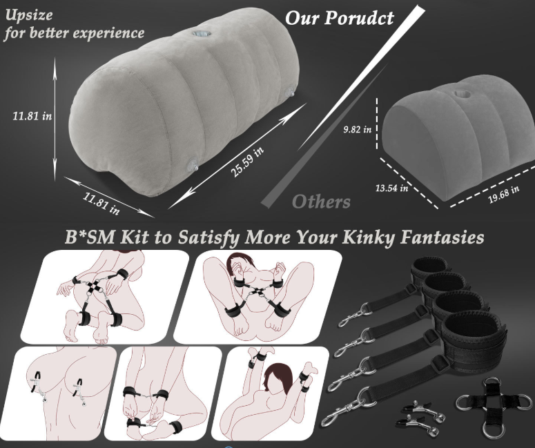 Heart Shaped Inflatable Bedroom Dildo £¬upsize Pillow with - extra detail view