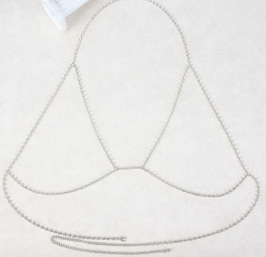 Super Flash Rhinestone Bra Chain Nipple Sticker - product detail image