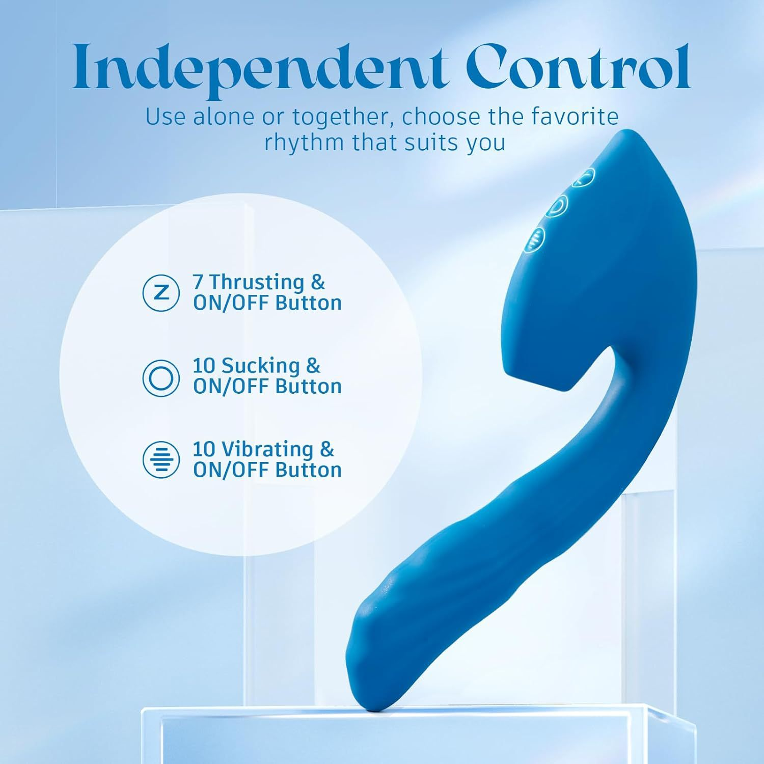 Blue Pulse New Suction Vibrator - extra detail view