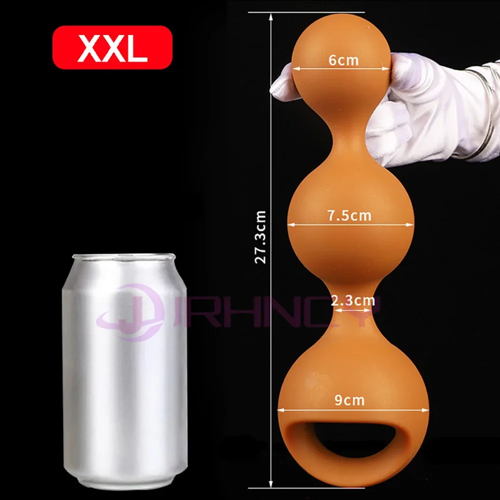 S - XXL Anal Beads Huge 9cm Anal Plug Soft Liquid Silicone - alternate image