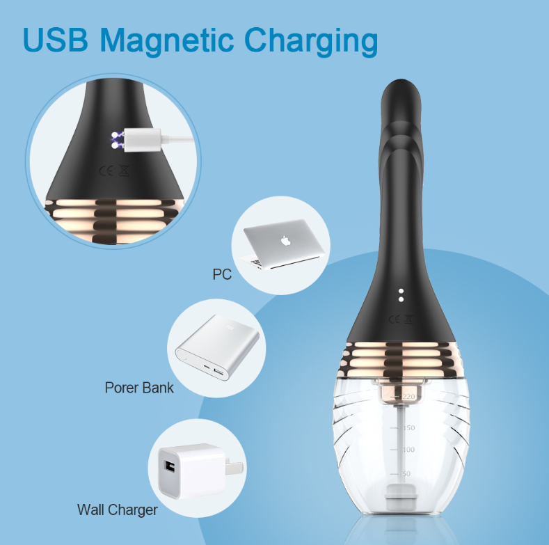 Electric Water Spray Vibrating Enema for Anal - extra detail view