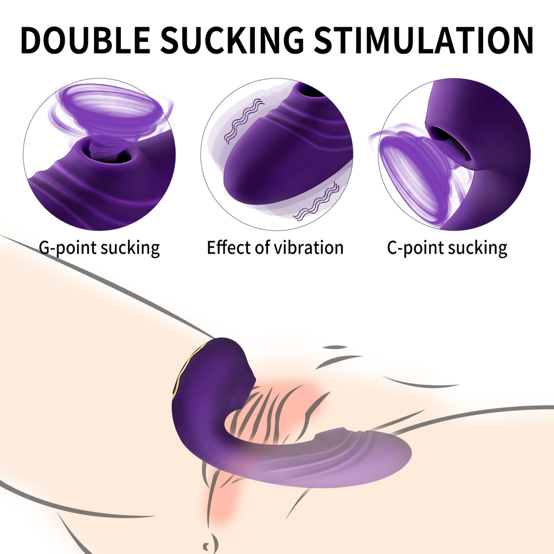 Women's double-suction quick-thrust vibrator