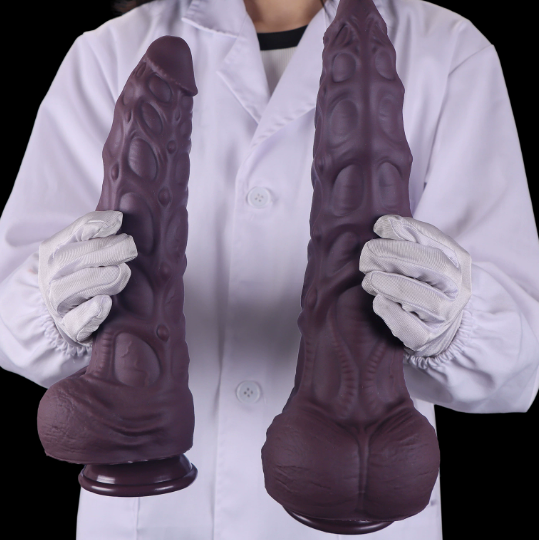 Oversized Extra - Thick Silicone Seahorse Shaped Dildo - detail view
