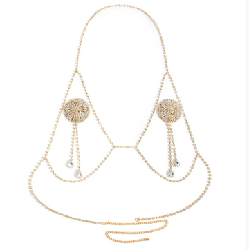 Super Flash Rhinestone Bra Chain Nipple Sticker - product image