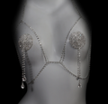 Super Flash Rhinestone Bra Chain Nipple Sticker - detail view