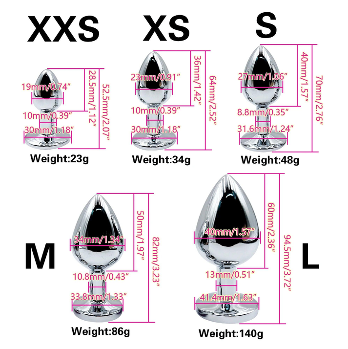 1pcs Metal Anal Plug With Gem Base — view 2