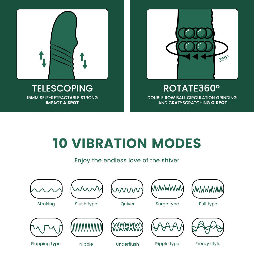 Dark Green Ball - Bearing Ten - Frequency Vibrator - detail view