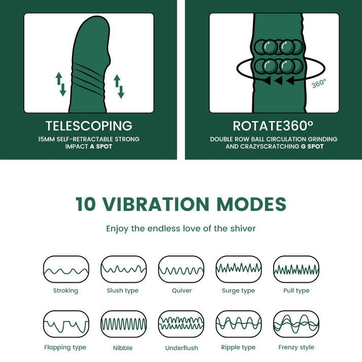 Dark Green Ball - Bearing Ten - Frequency Vibrator - detail view