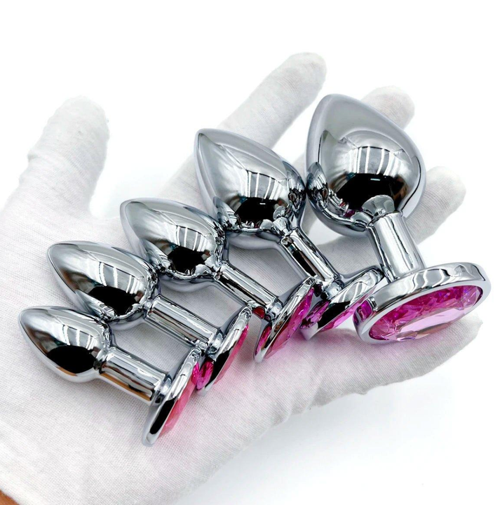 1pcs Metal Anal Plug With Gem Base — view 3