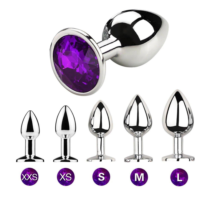 1pcs Metal Anal Plug With Gem Base