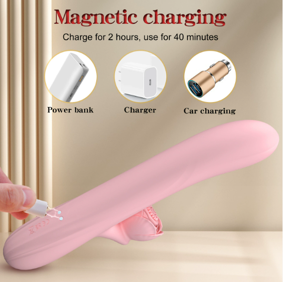 Rose Telescopic Strong Vibration Heating Vibrator - alternate view