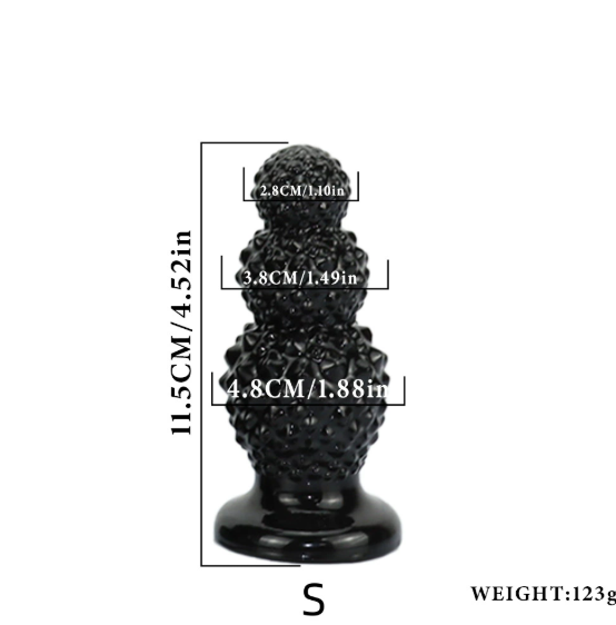 Durian-shaped textured silicone anal plug