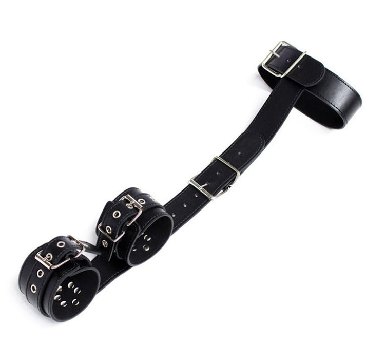 Leather backhand bondage arm restraints