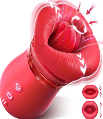Rose tongue licking and sucking clitoral vibrator
