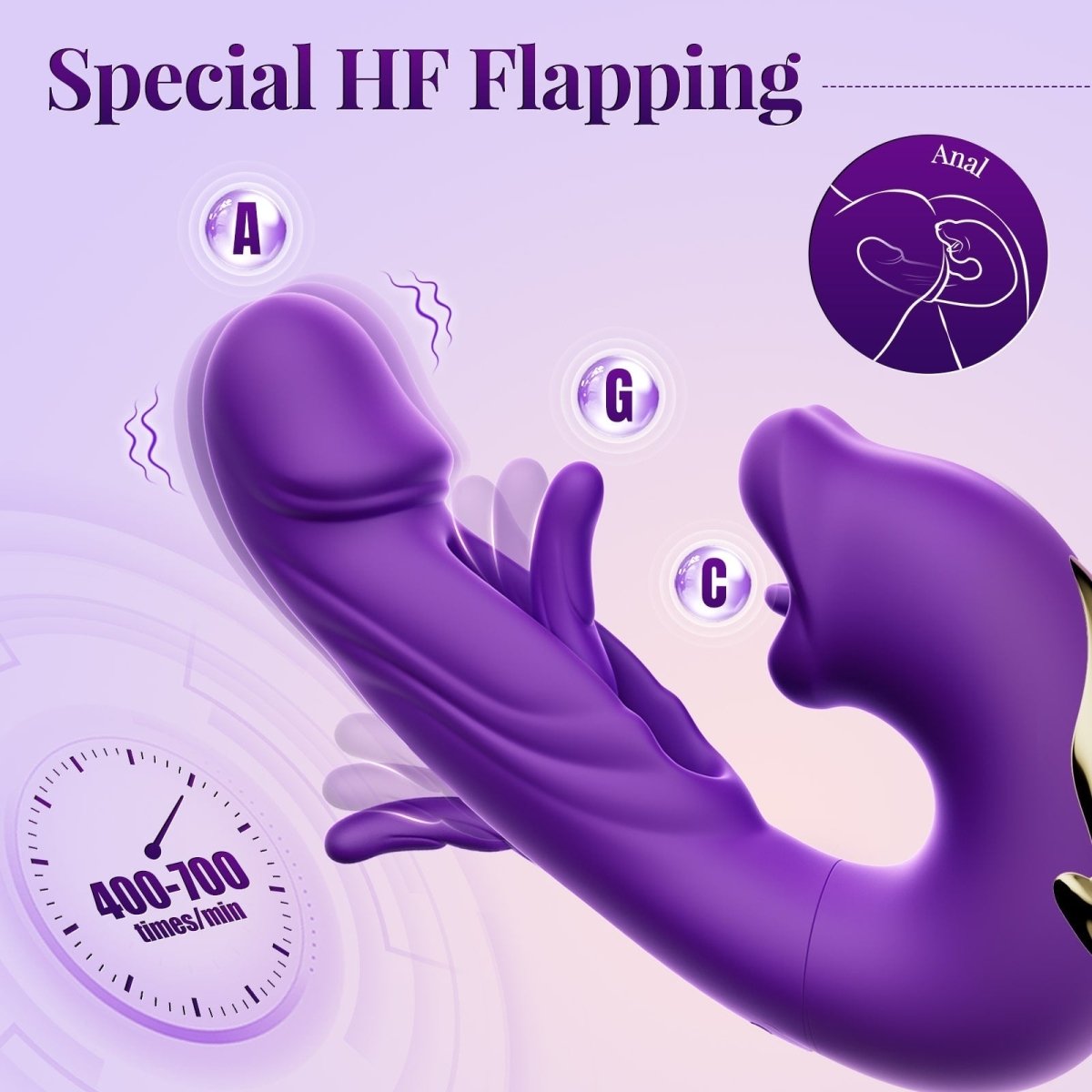 Finger Flapping Mouth Naughty Bae Vibrator G Spot Tongue - alternate gallery view
