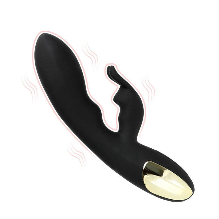 Silicone G-spot rabbit vibrator with clitoral stimulator