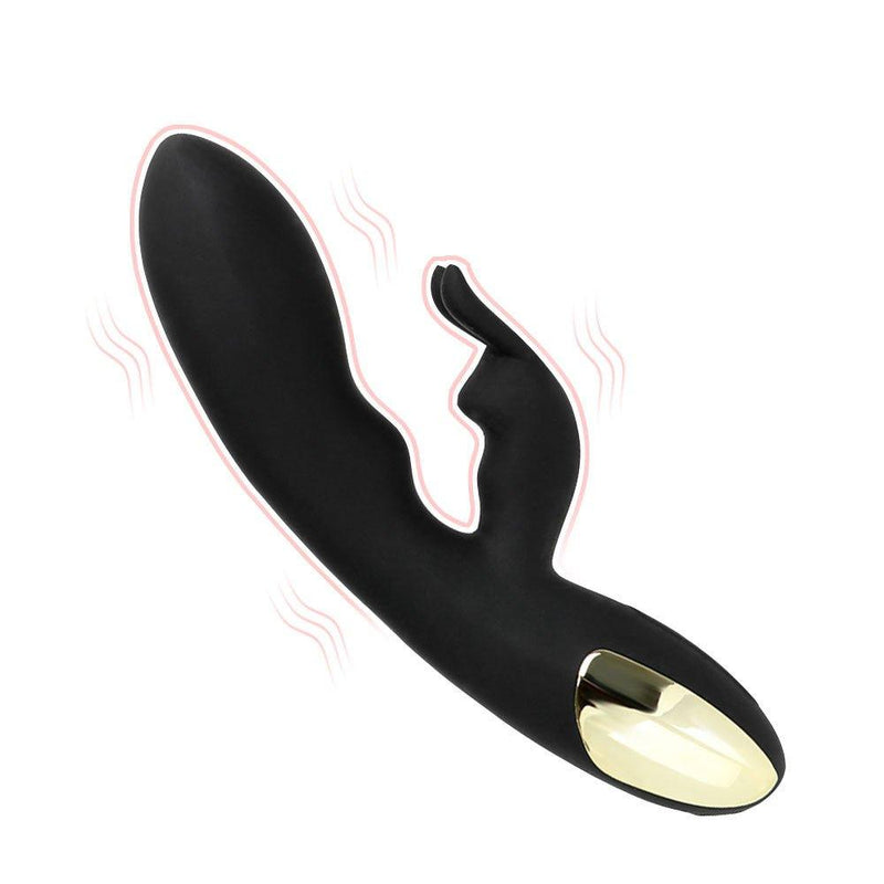 Silicone G-spot rabbit vibrator with clitoral stimulator