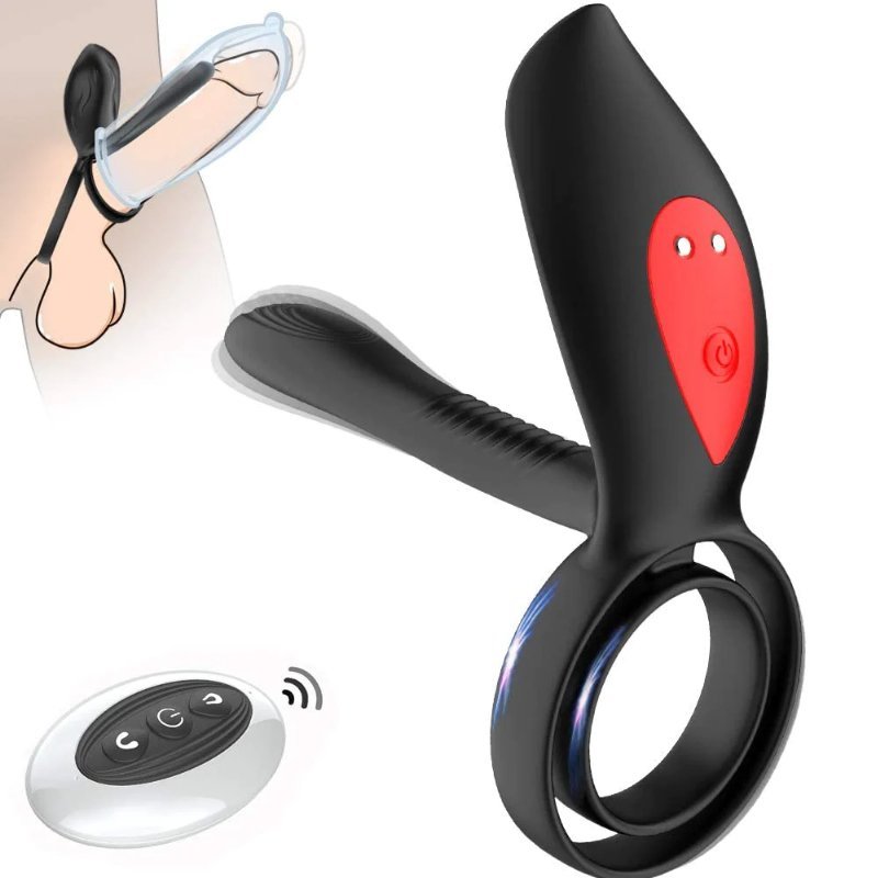 Animated GIF showing vibrating waterproof G-spot cock ring in motion