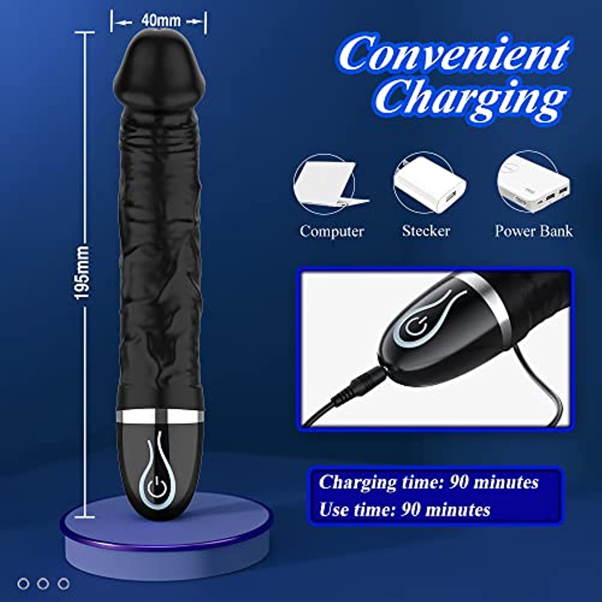 G Spot Vibrator Dildo with 7 Vibration Modes Realistic Dildos — view 4