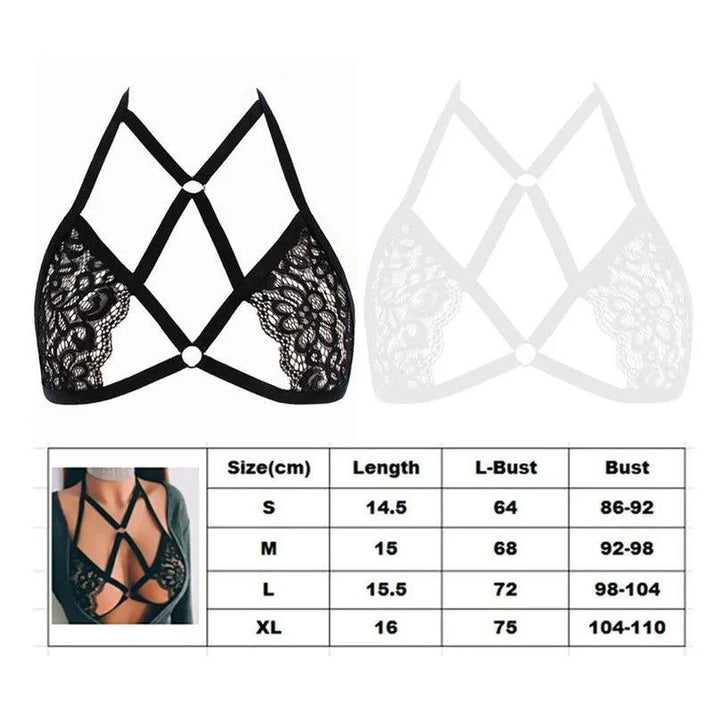 Garter Belt Sexy Lace Hollow Bandage Bra — view 4