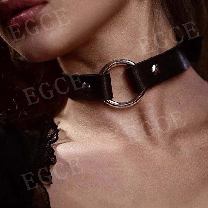 Gothic Leather Sexy Women Harness Collar Necklaces Fashion - product detail image