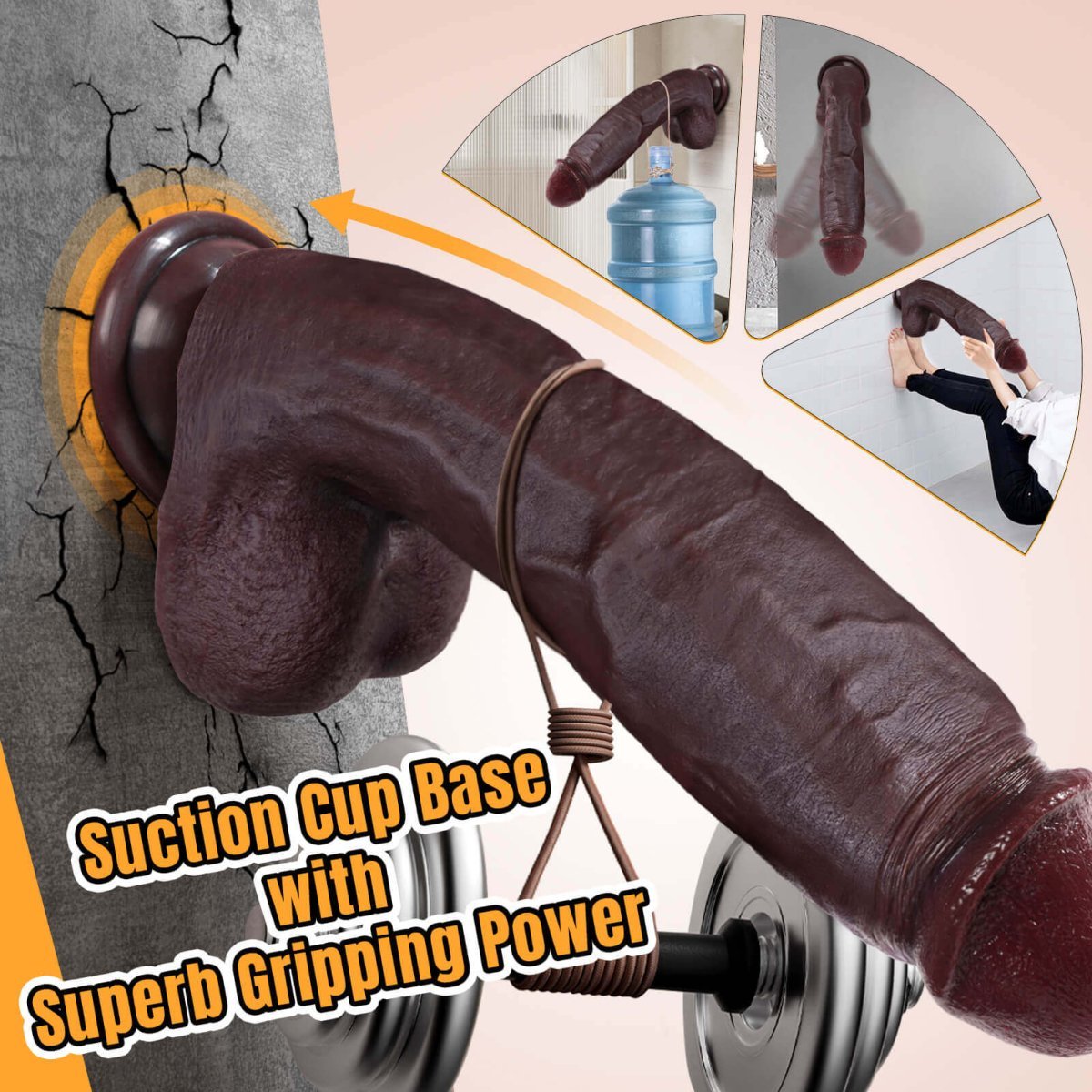 Huge Silicone Realistic Dildo with Suction Cup — view 5