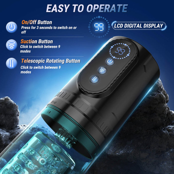 HURRICANE 2| Suction Telescopic and Rotating Male - alternate gallery view