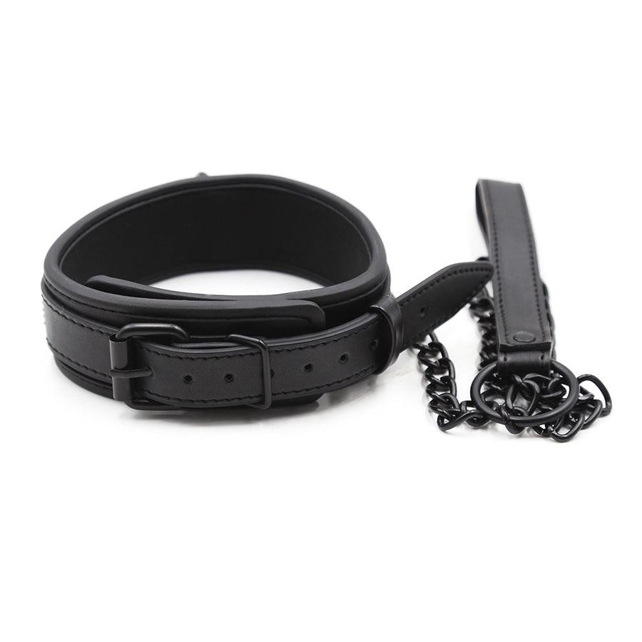 Leather BDSM Collar for Submissives - alternate view