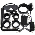Leather BDSM Kit Bondage Set Sex Games Handcuffs Whip sm - product detail image