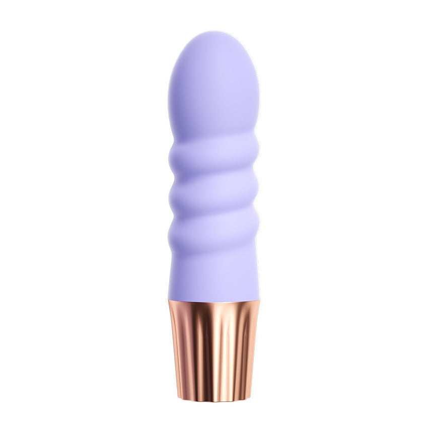 Compact USB Rechargeable Intimate Vibrator with Textured Spiral Design