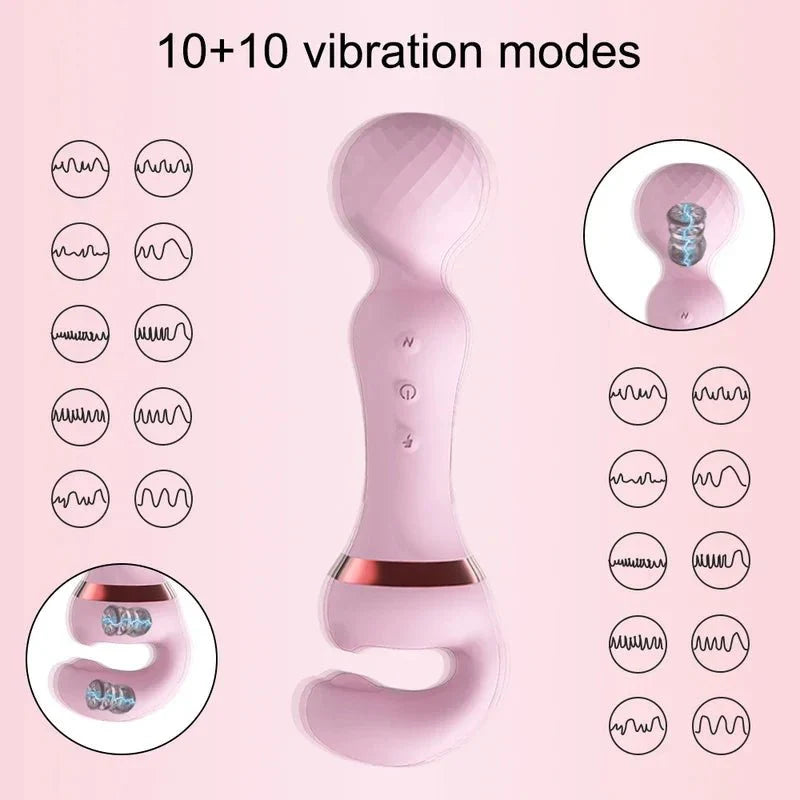 Powerful 2 in 1 AV Vibrator Dildo - detail view