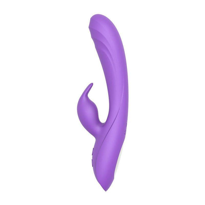Silicone double-headed rabbit vibrator with large and small vibrating heads