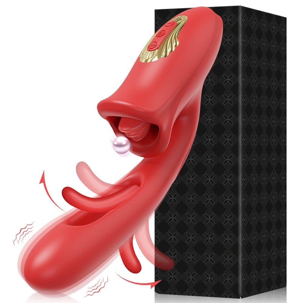 Powerful Tongue Licking Dildo Vibrator - alternate view