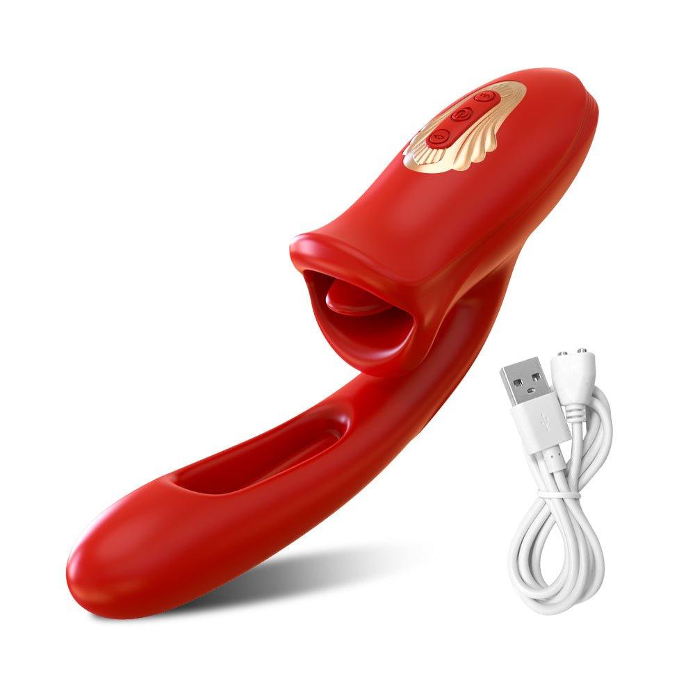 Powerful Tongue Licking Dildo Vibrator - product image