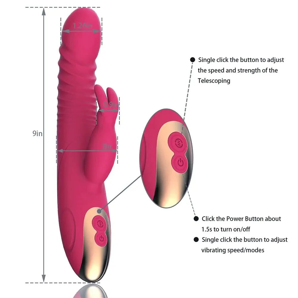 Rabbit Vibrator Thrust Dildos - detail view