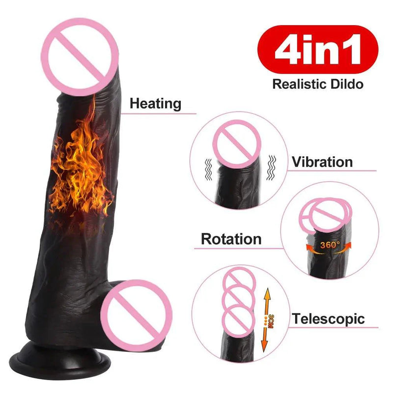 Realistic dildo women sex toys telescopic vibrator — view 3