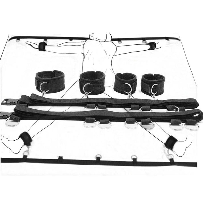 Restraint Set BDSM Bondage Handcuffs & Ankle Cuffs Slave — view 3