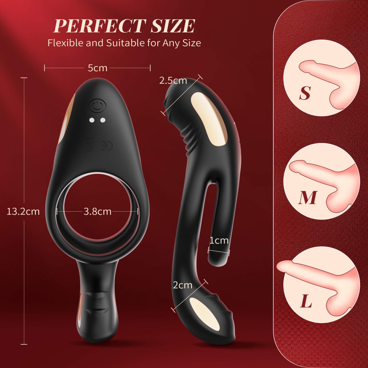 Ryden|multi Stimulation Vibration Penis Ring with Double - alternate gallery view