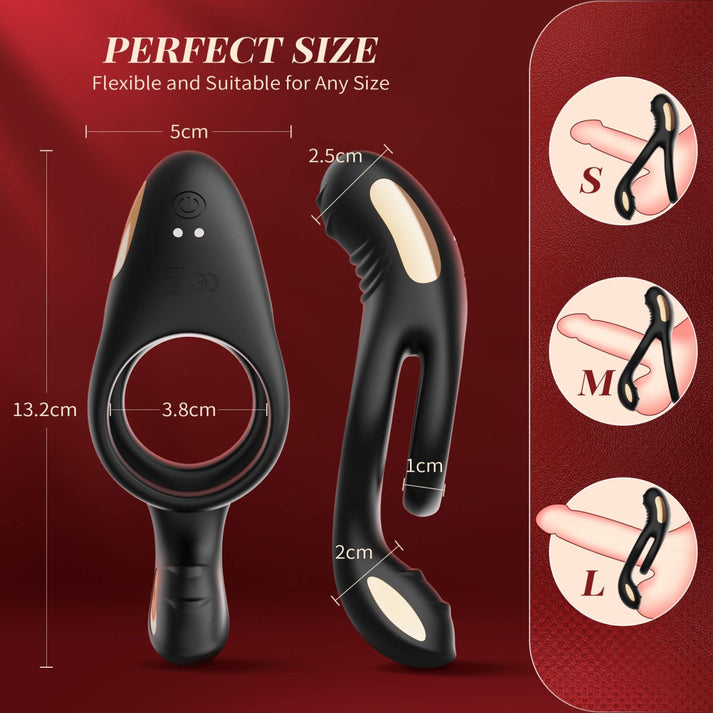 Ryden|multi Stimulation Vibration Penis Ring with Double - extra detail view