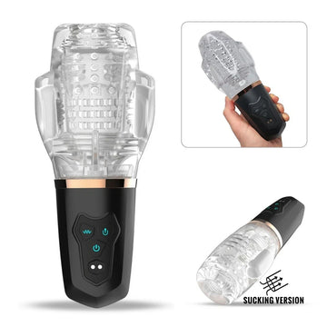 Cyclone Crystal Glow Sucking & Vibrating Masturbator - product image
