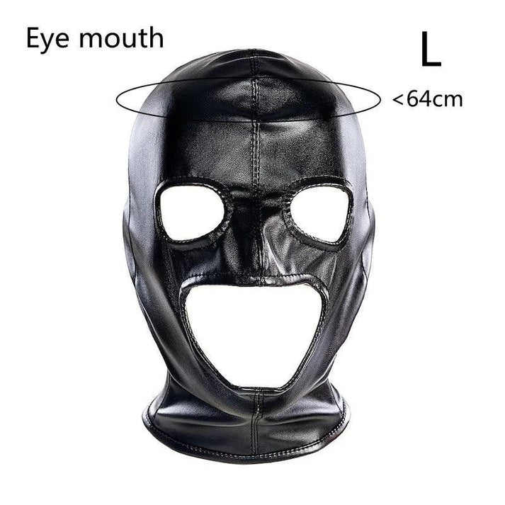 Sex Bdsm Bondage Handcuffs Toys Kit with Leather Open Mouth Mask Hood — view 8
