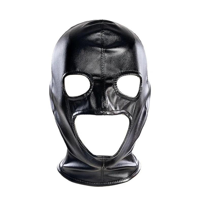 Sex Bdsm Bondage Handcuffs Toys Kit with Leather Open Mouth Mask Hood — view 6