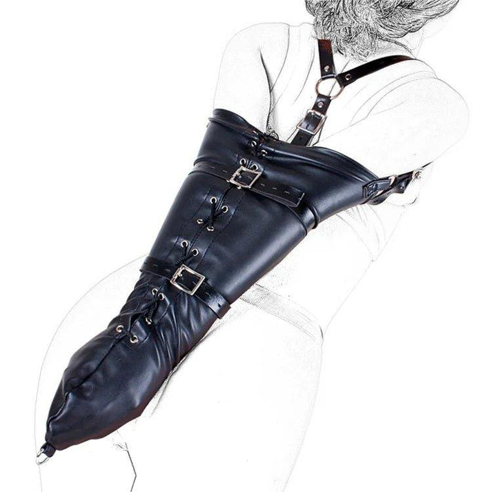 Sex Bdsm Bondage Handcuffs Toys Kit with Leather Open Mouth Mask Hood — view 3