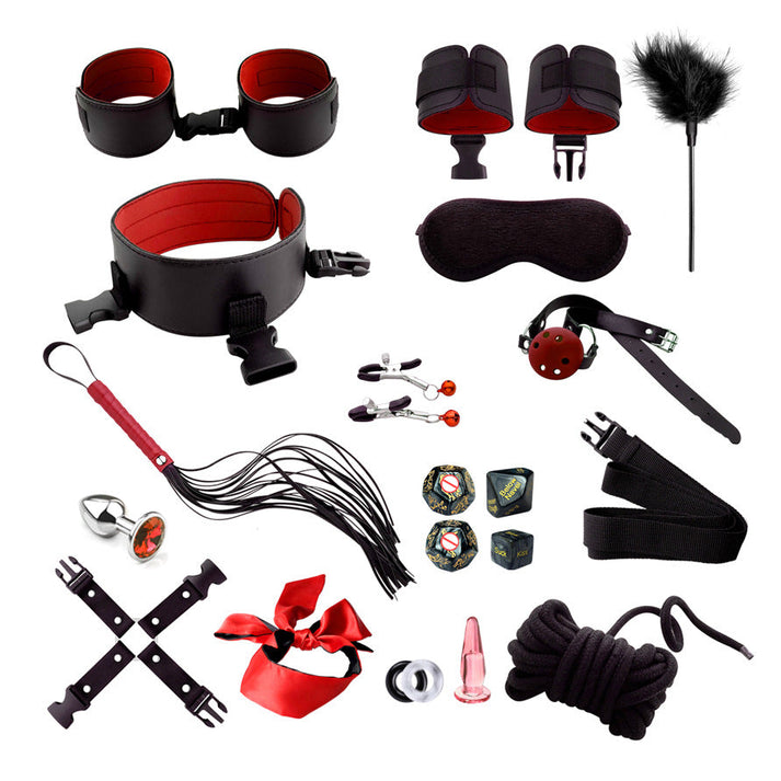 SM Bondage Kit, 20 - Piece Set, PU Leather - product image
