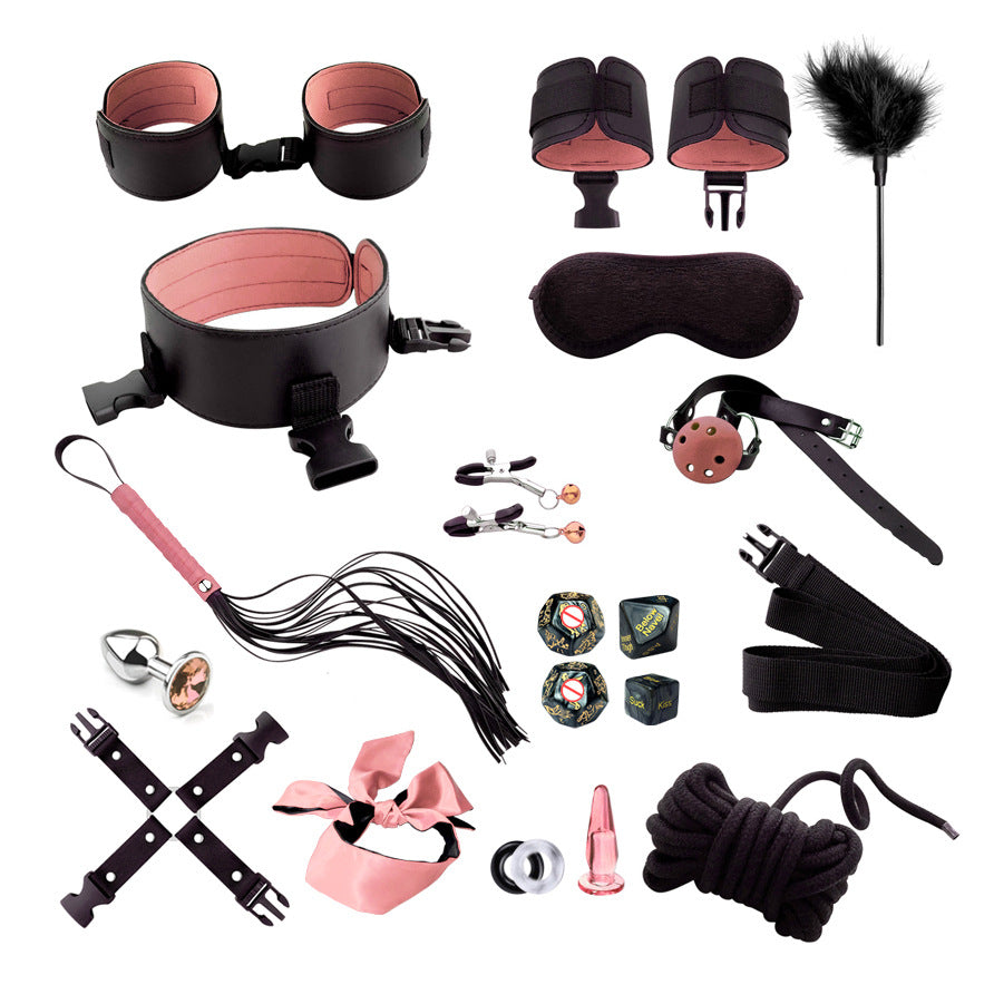 SM Bondage Kit, 20 - Piece Set, PU Leather - alternate view