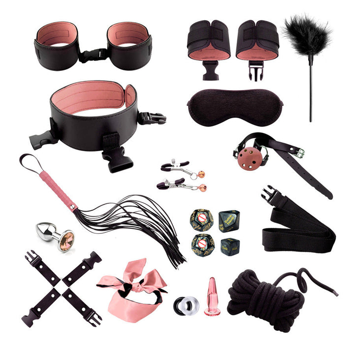 SM Bondage Kit, 20 - Piece Set, PU Leather - alternate view