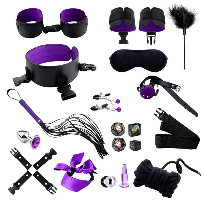 SM Bondage Kit, 20 - Piece Set, PU Leather - detail view