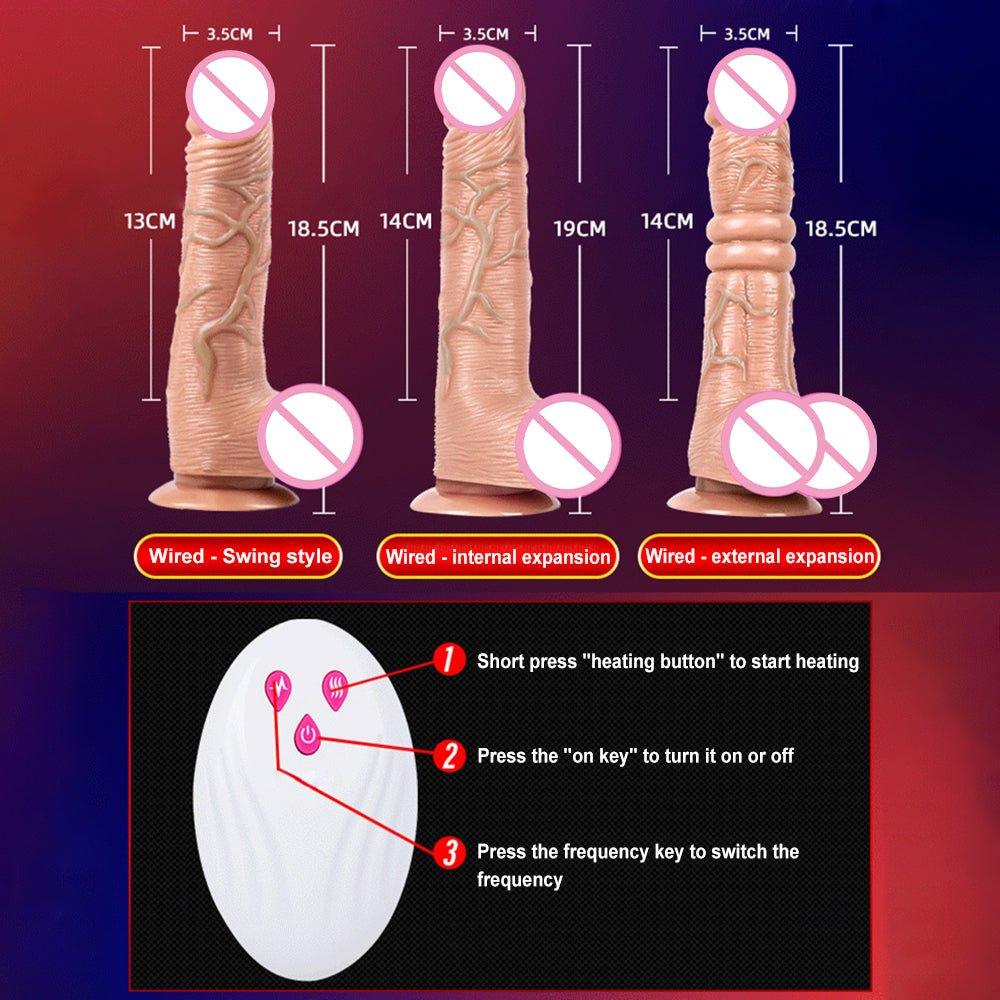 Telescopic Vibrating Thrusting Realistic Dildo — view 7